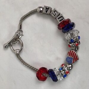 Pandora-style Patriotic Charm Bracelet